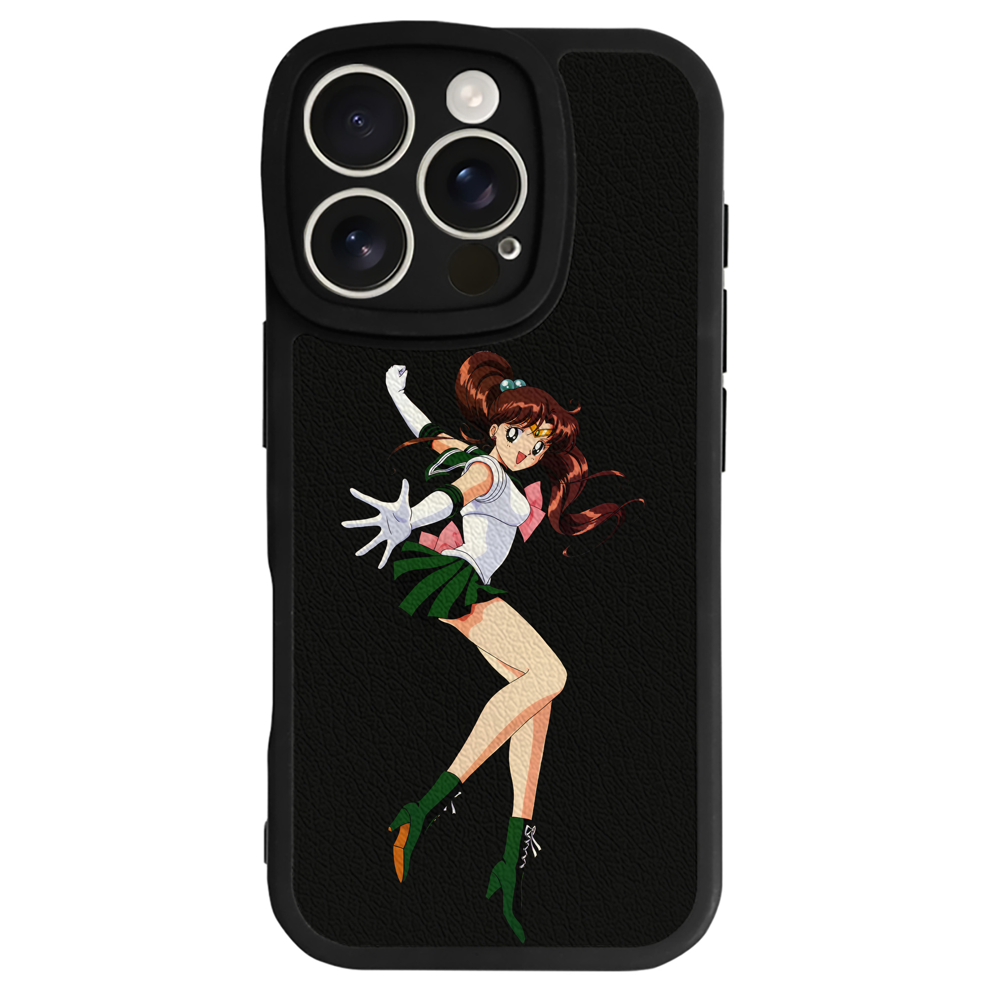 （画像用） 美少女戦士セーラームーン 木野 まこと きの まこと Sailor Moon Kino Makoto （セーラージュピター；Sailor Jupiter） 【iPhone 16シリーズ対応】シリコンスマホケース（レザー調） 材質：シリコン